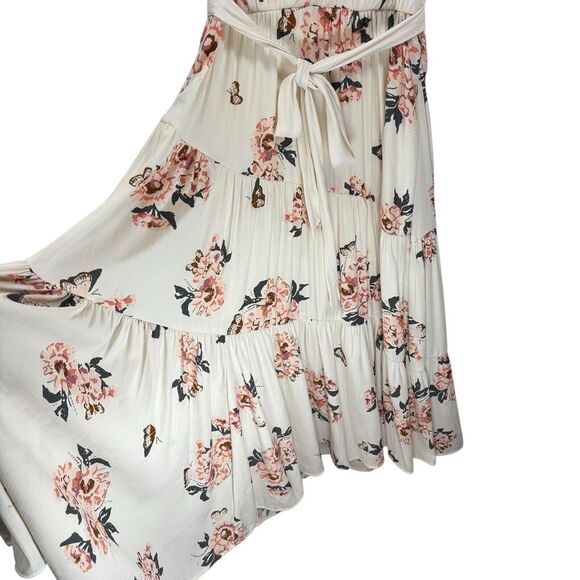 NEW Free People All I Got Floral Maxi Dress Boho Peasant Women's Ivory Size 4 - Picture 4 of 14